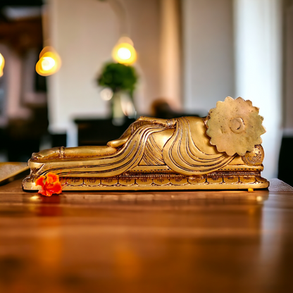 Superfine Brass Hanuman ji Resting idol - 12 inches Nikuressence