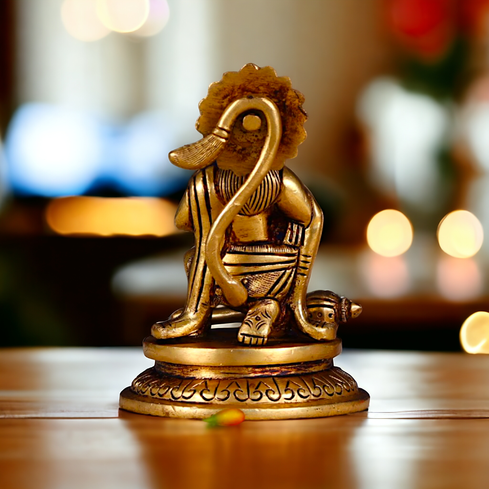 Hanuman ji with Ram Sita Brass idol - 4 inches Nikuressence