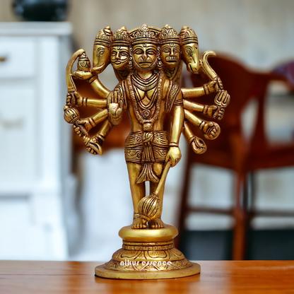 Pital Hanuman Panchmukhi Brass idol - 11.7 inches Nikuressence