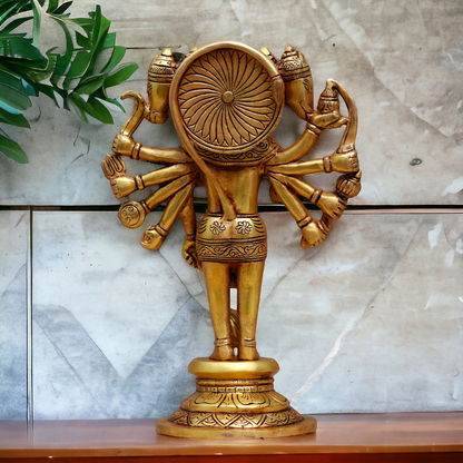 Pital Hanuman Panchmukhi Brass idol - 11.7 inches Nikuressence