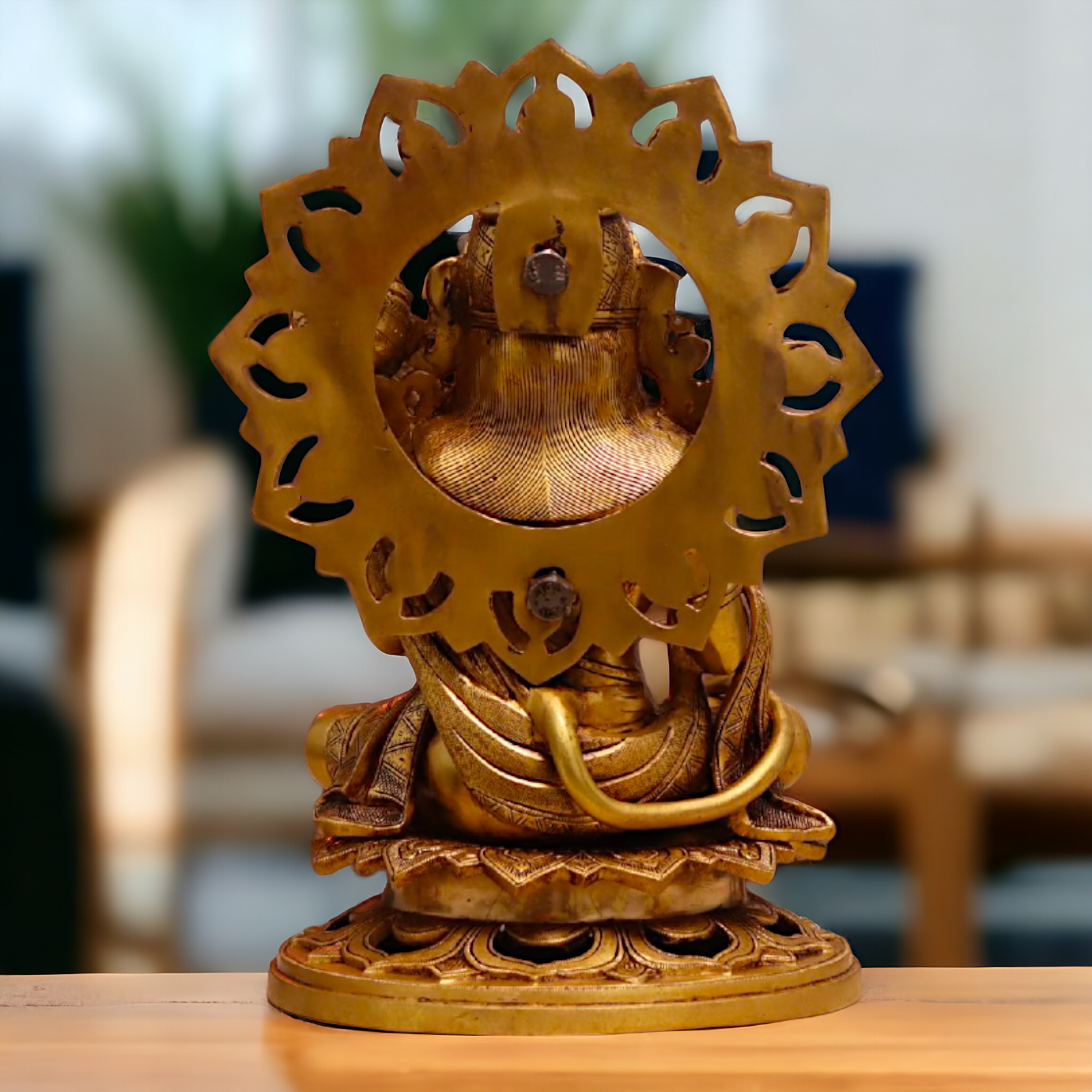 Pital Hanuman ji Sitting with Gada brass idol - 18 Inches Nikuressence