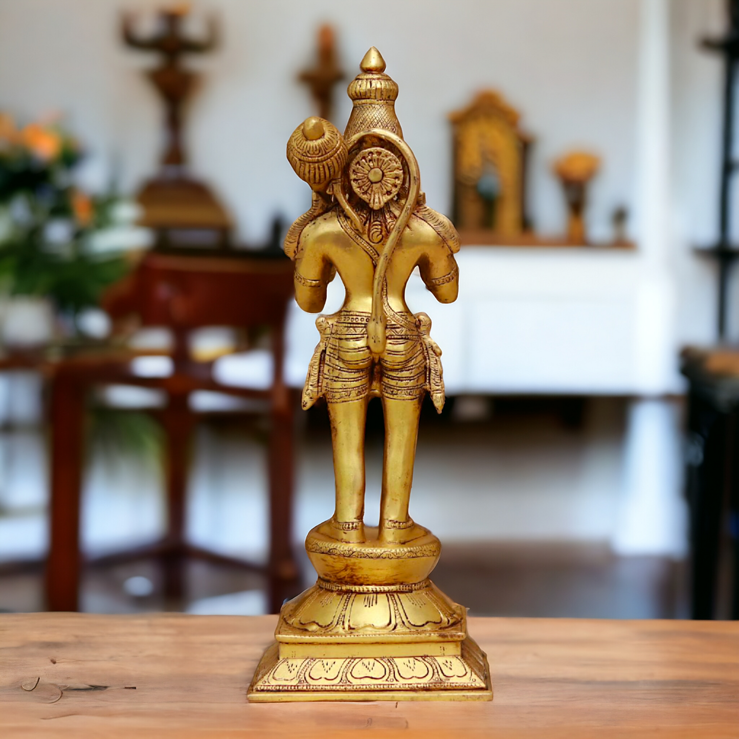 Superfine Brass Hanuman ji Bajrangbali Standing with Gada idol - 16 Inches Nikuressence