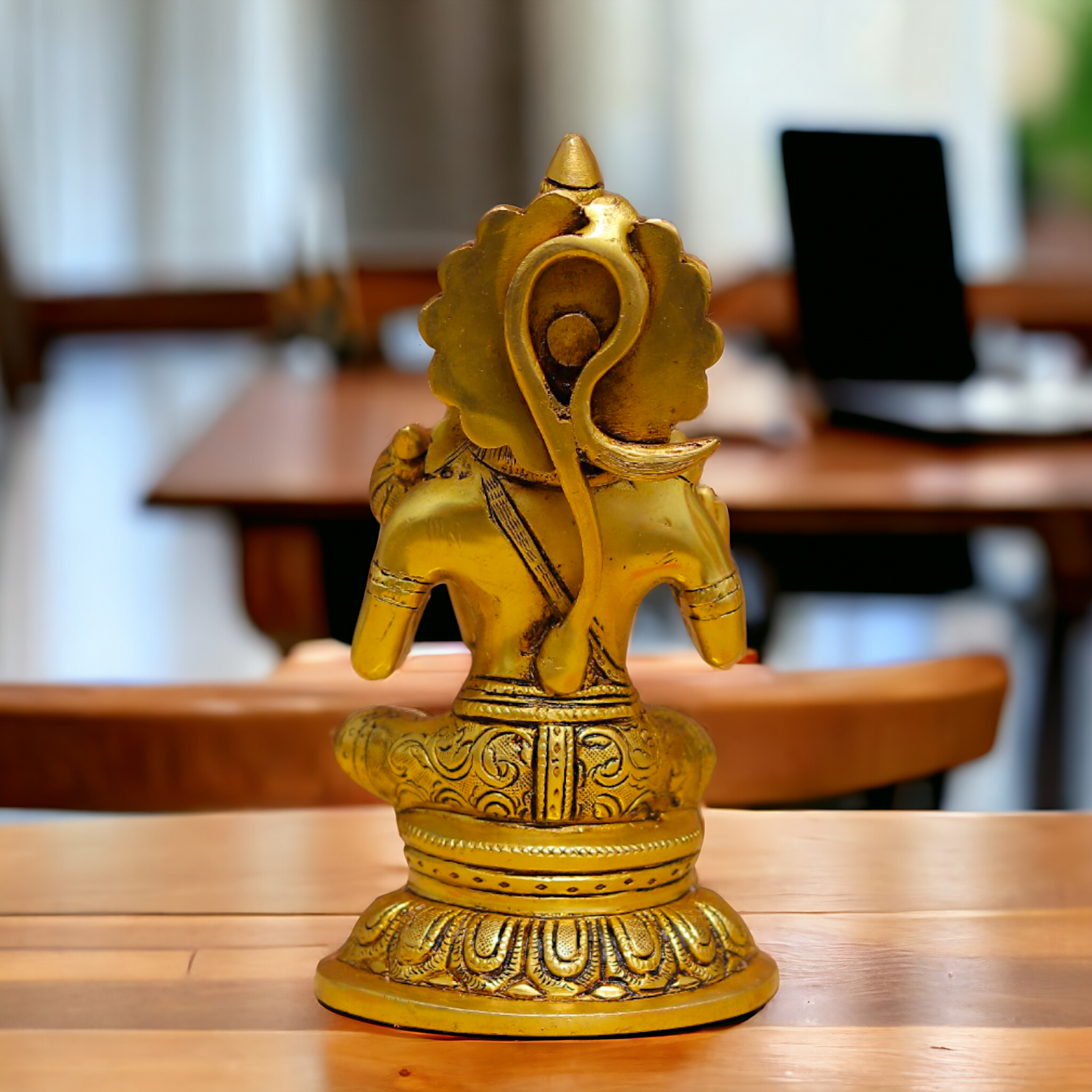 Hanuman ji Meditation Sitting Pure Brass idol - 7.7 Inches Nikuressence