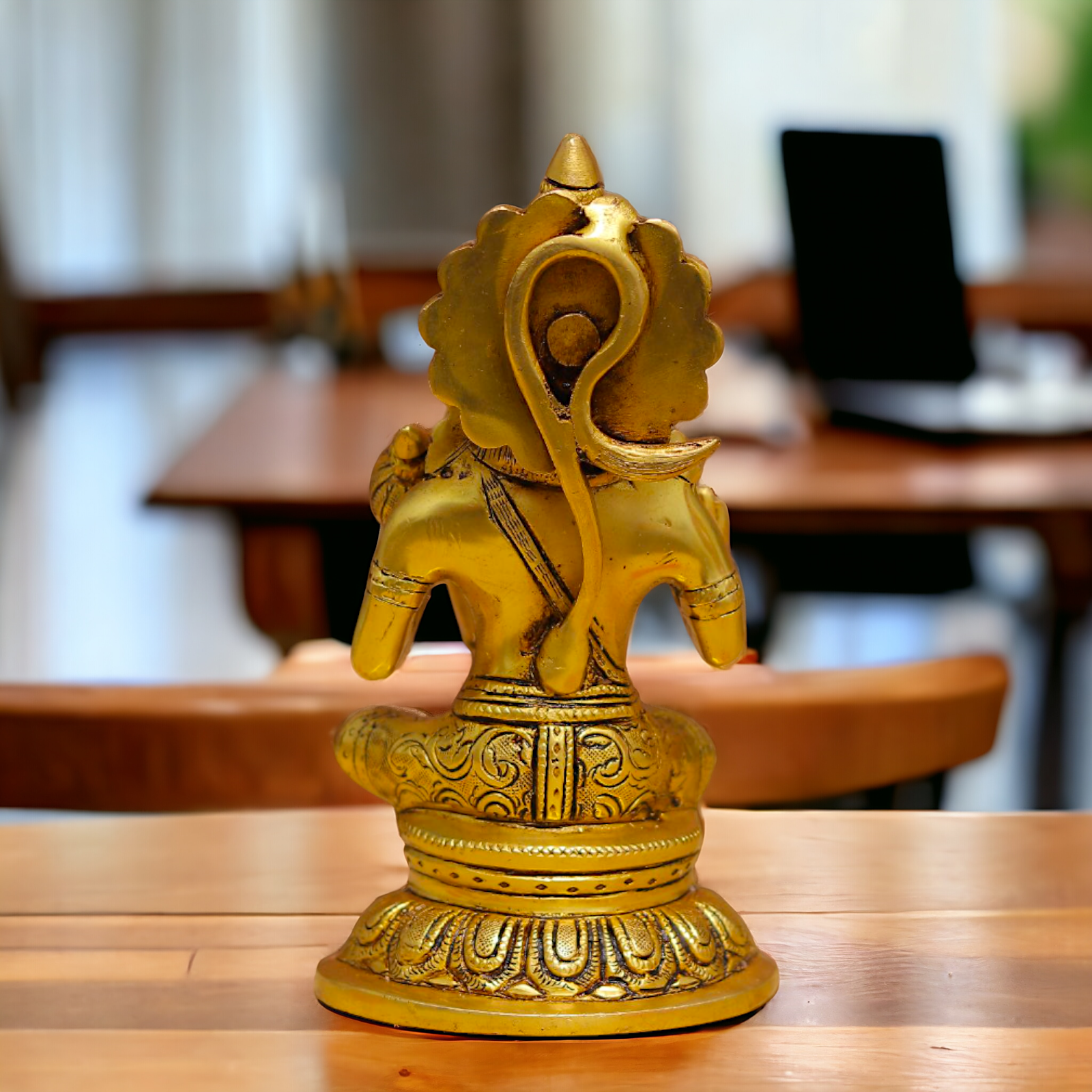 Hanuman ji Meditation Sitting Pure Brass idol - 7.7 Inches Nikuressence