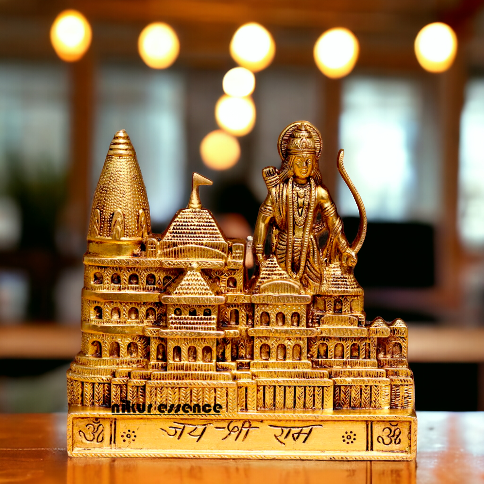 Ram Mandir with Ram Brass idol - 8.3 Inches Nikuressence