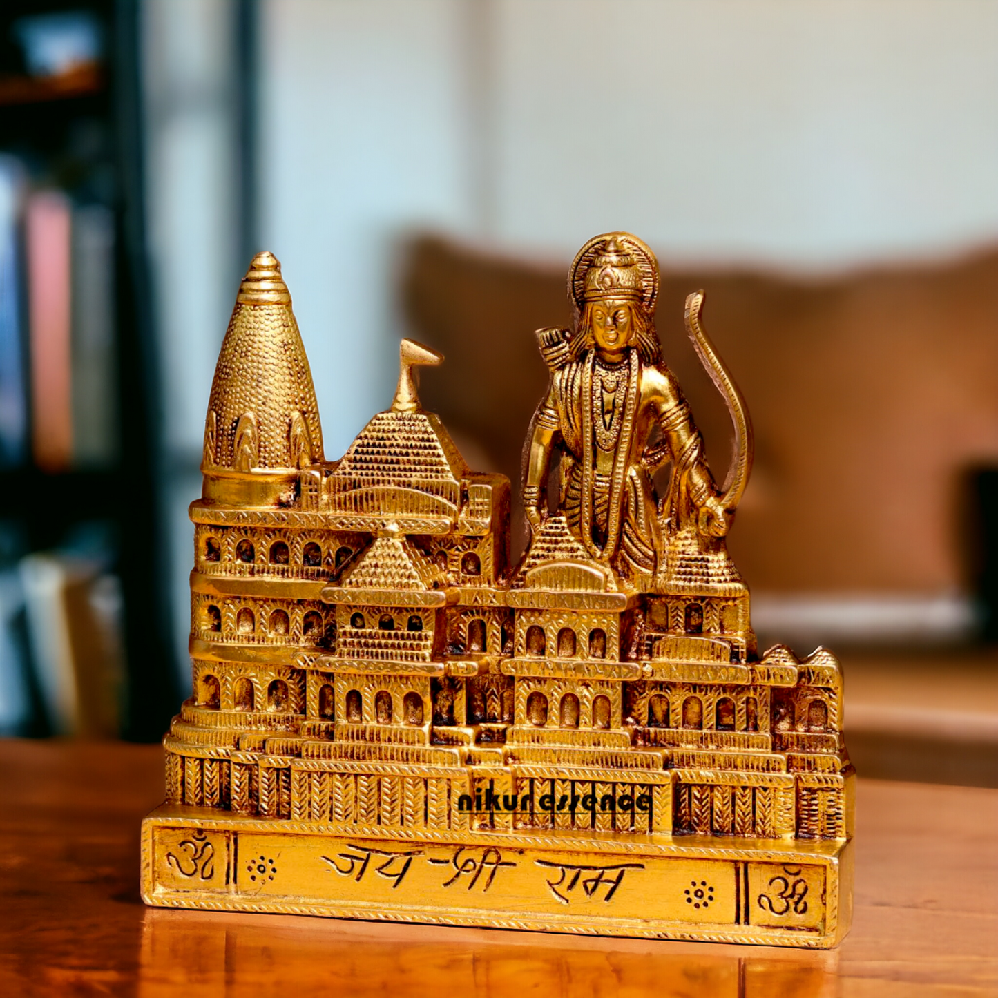 Ram Mandir with Ram Brass idol - 8.3 Inches Nikuressence