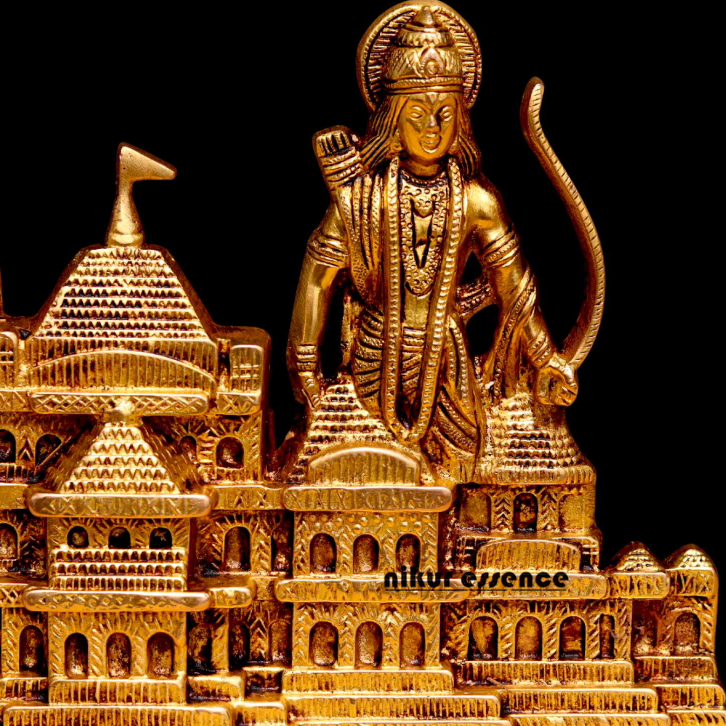 Ram Mandir with Ram Brass idol - 8.3 Inches Nikuressence