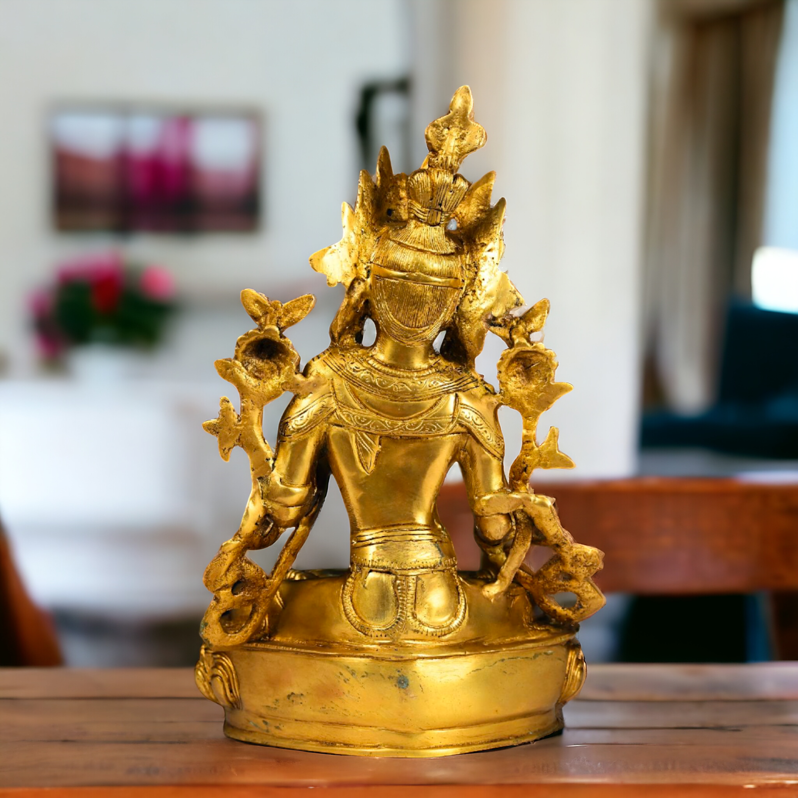 Pital Tara Buddha Sitting Brass idol - 12.5 Inches Nikuressence