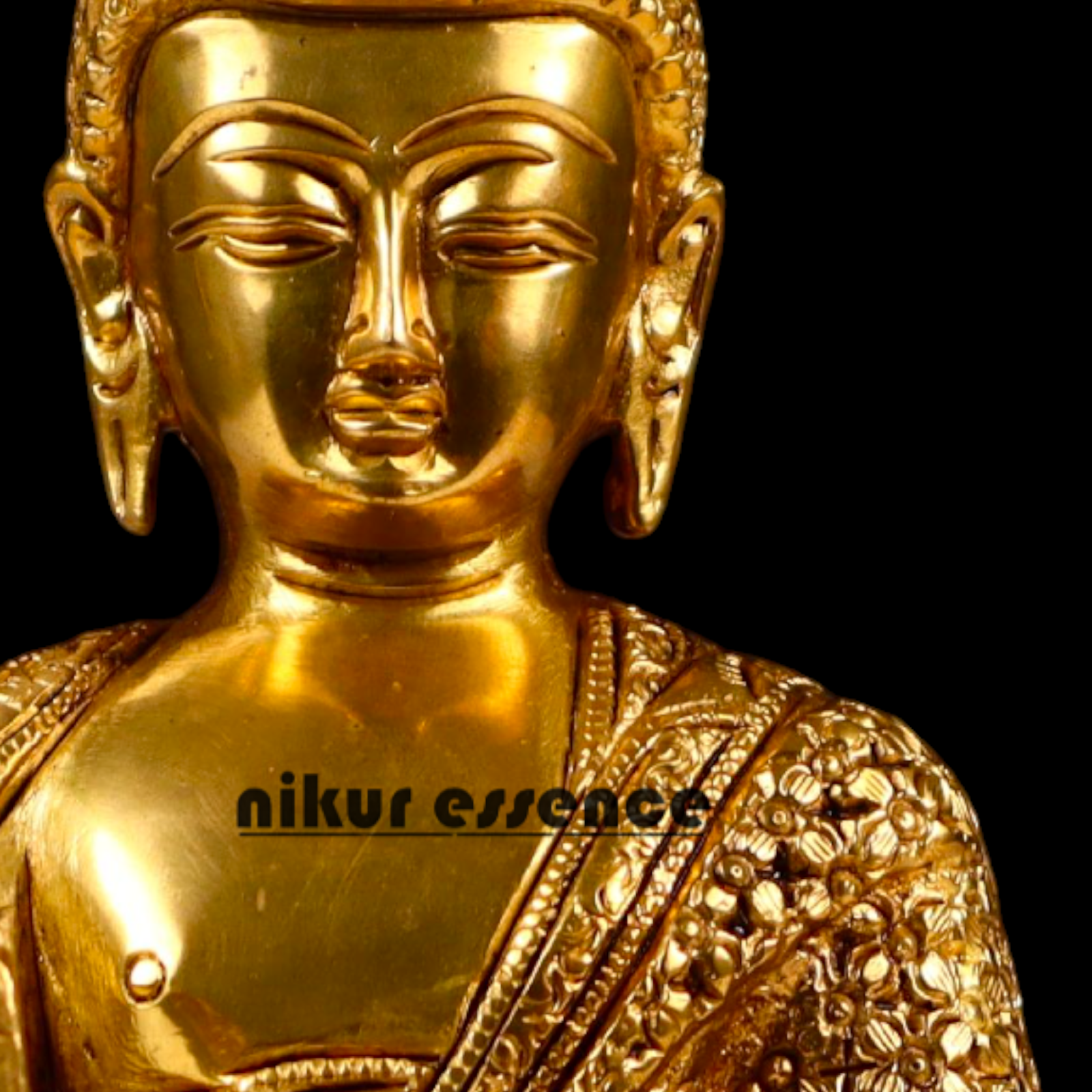 Pital Buddha Sitting with meditation Brass idol - 9 Inches Nikuressence