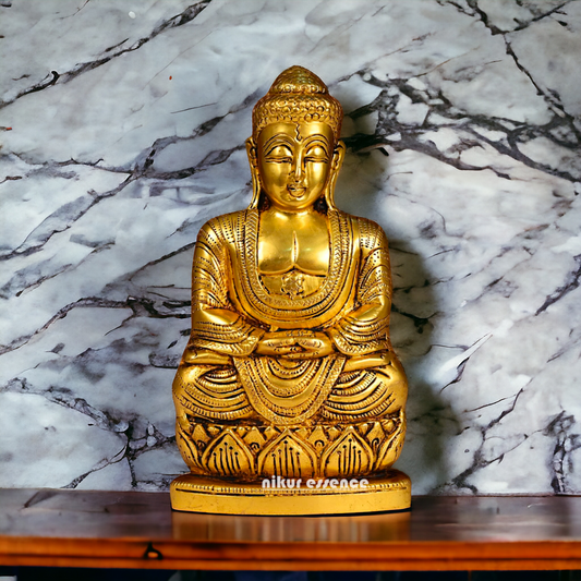 Pure Brass Buddha idol - 8 inches Nikuressence