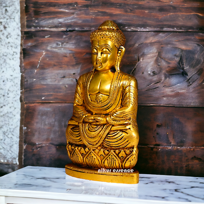 Pure Brass Buddha idol - 8 inches Nikuressence