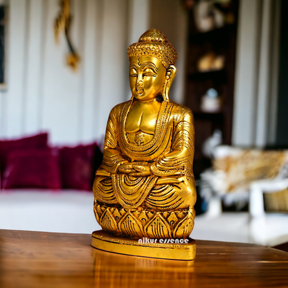 Pure Brass Buddha idol - 8 inches Nikuressence