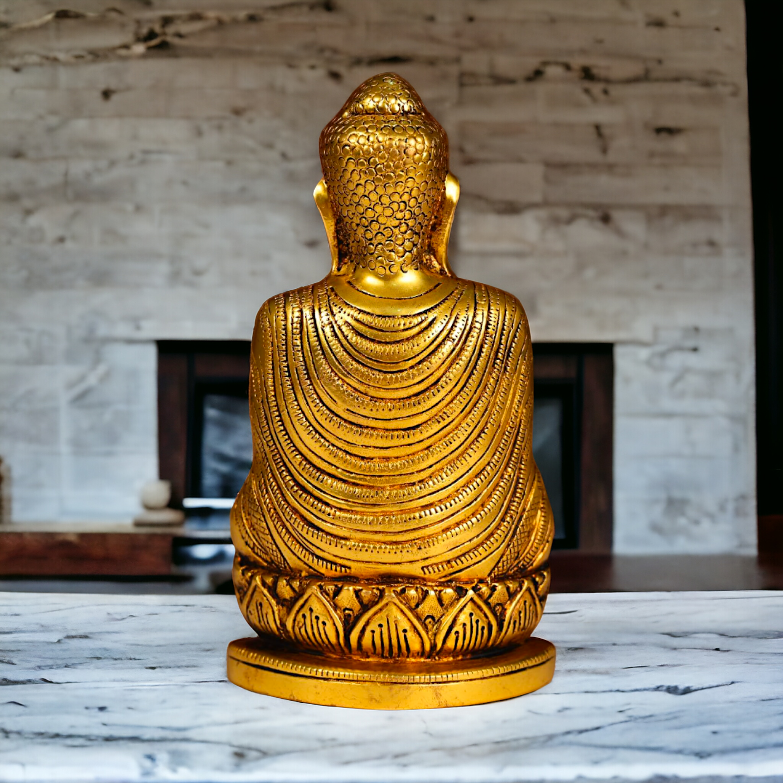 Pure Brass Buddha idol - 8 inches Nikuressence