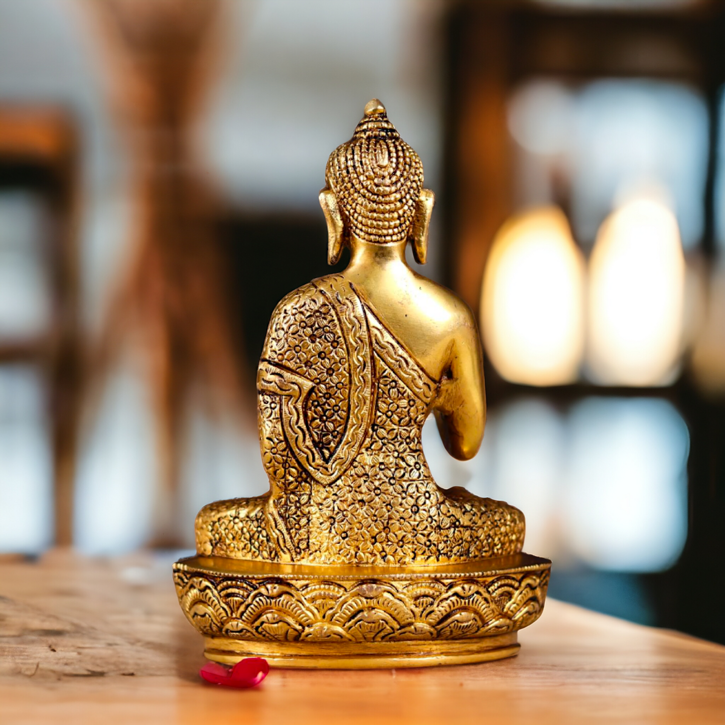 Superfine Brass Buddha Sitting statue - 8 inches Nikuressence