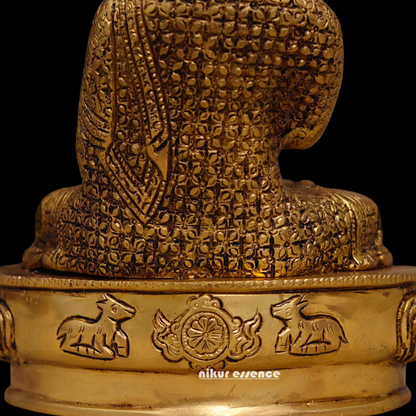 Solid Brass Buddha Sitting meditation idol - 9.5 inches Nikuressence