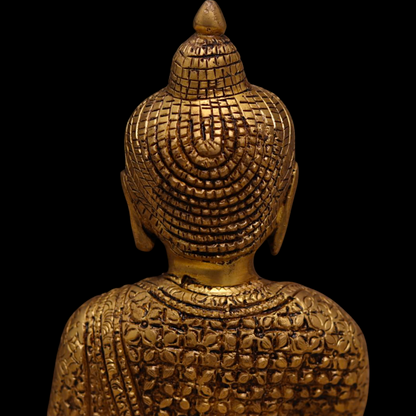 Solid Brass Buddha Sitting meditation idol - 9.5 inches Nikuressence