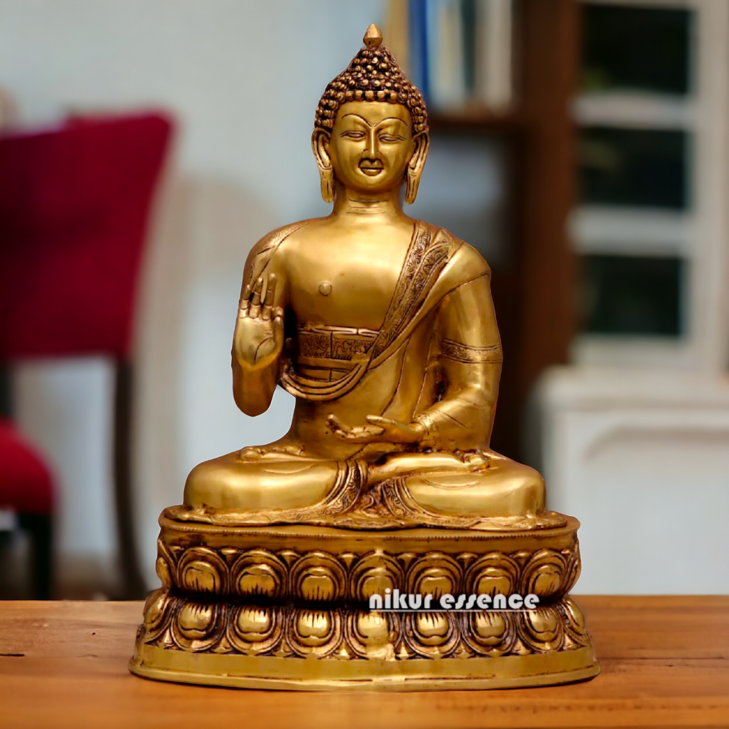 Solid Brass Buddha with Blessing statue - 21 inches Nikuressence