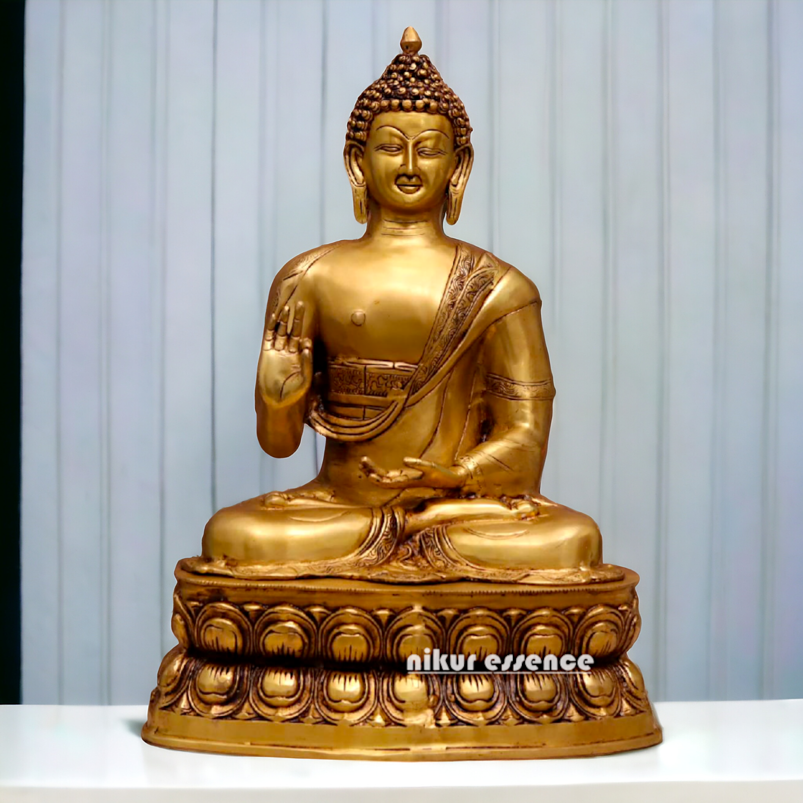 Solid Brass Buddha with Blessing statue - 21 inches Nikuressence