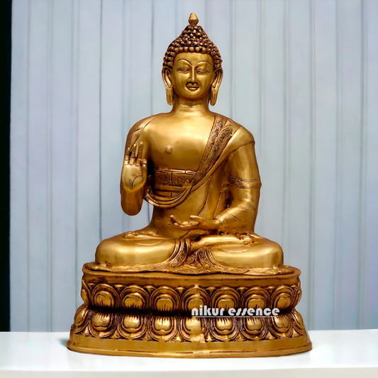 Solid Brass Buddha with Blessing statue - 21 inches Nikuressence