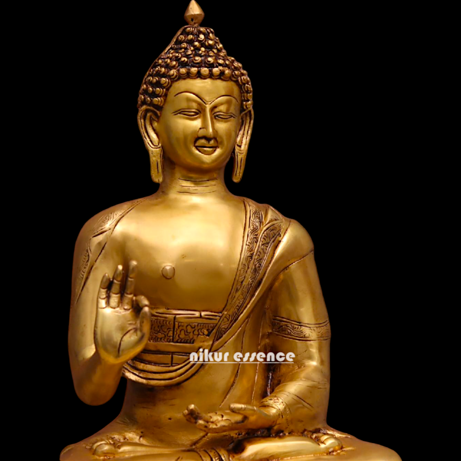 Solid Brass Buddha with Blessing statue - 21 inches Nikuressence