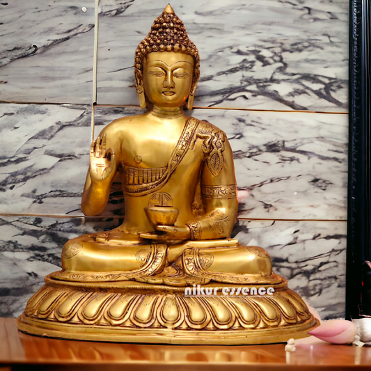 Pure Brass Buddha Sitting statue - 20 inches Nikuressence