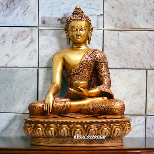 Pital Buddha Sitting Meditation Brass statue - 23 inches Nikuressence