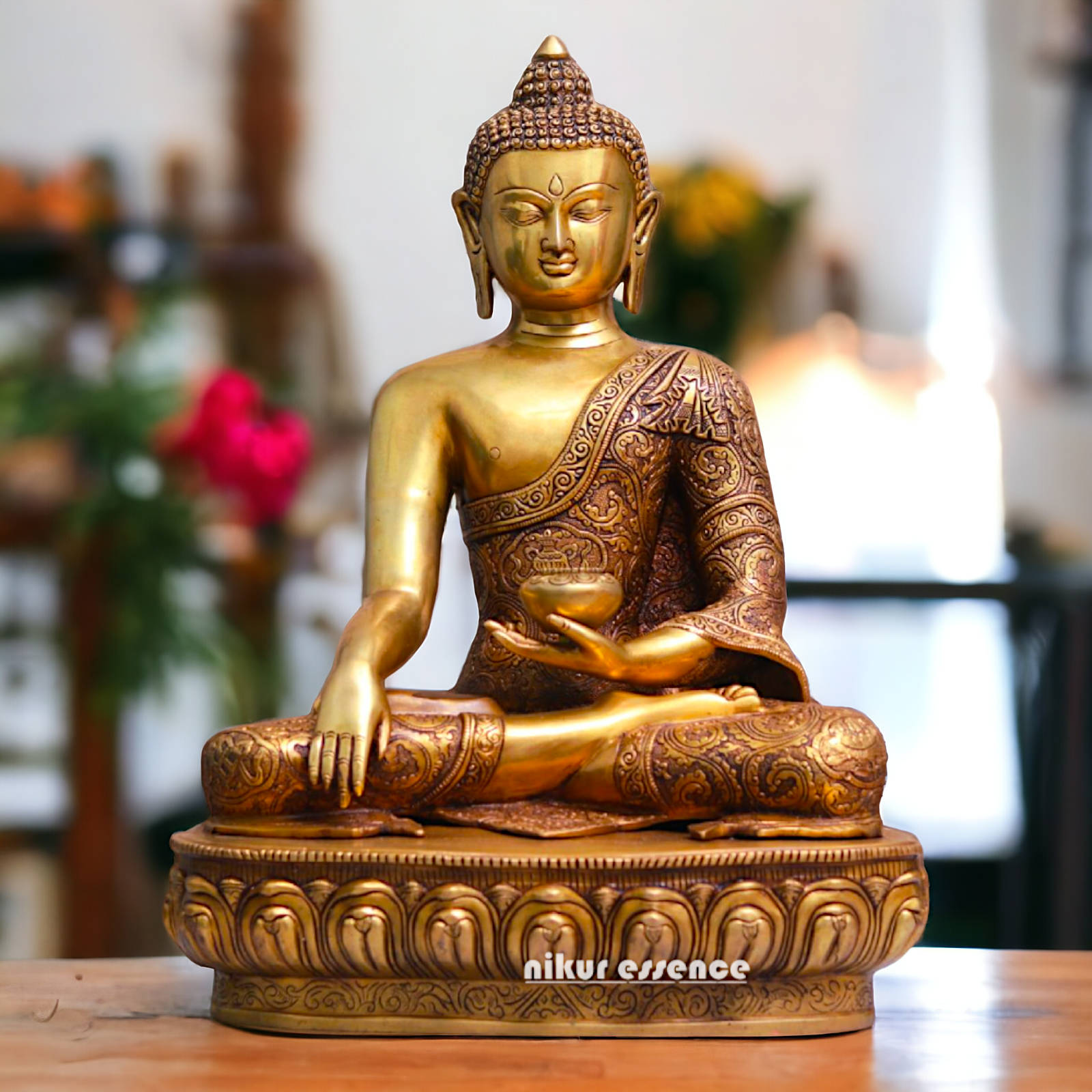 Pital Buddha Sitting Meditation Brass statue - 23 inches Nikuressence