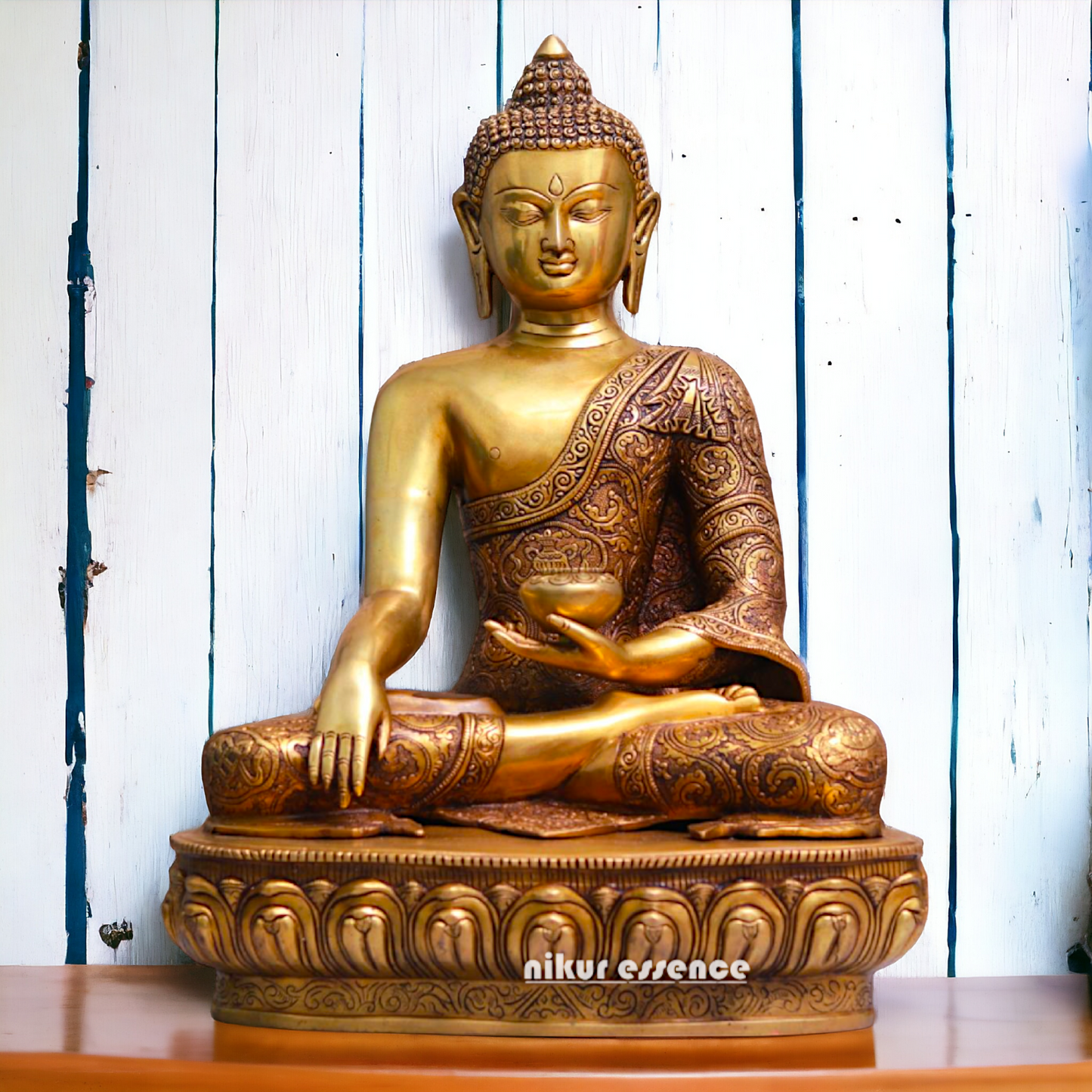 Pital Buddha Sitting Meditation Brass statue - 23 inches Nikuressence