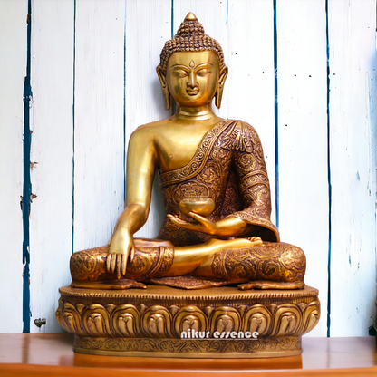 Pital Buddha Sitting Meditation Brass statue - 23 inches Nikuressence