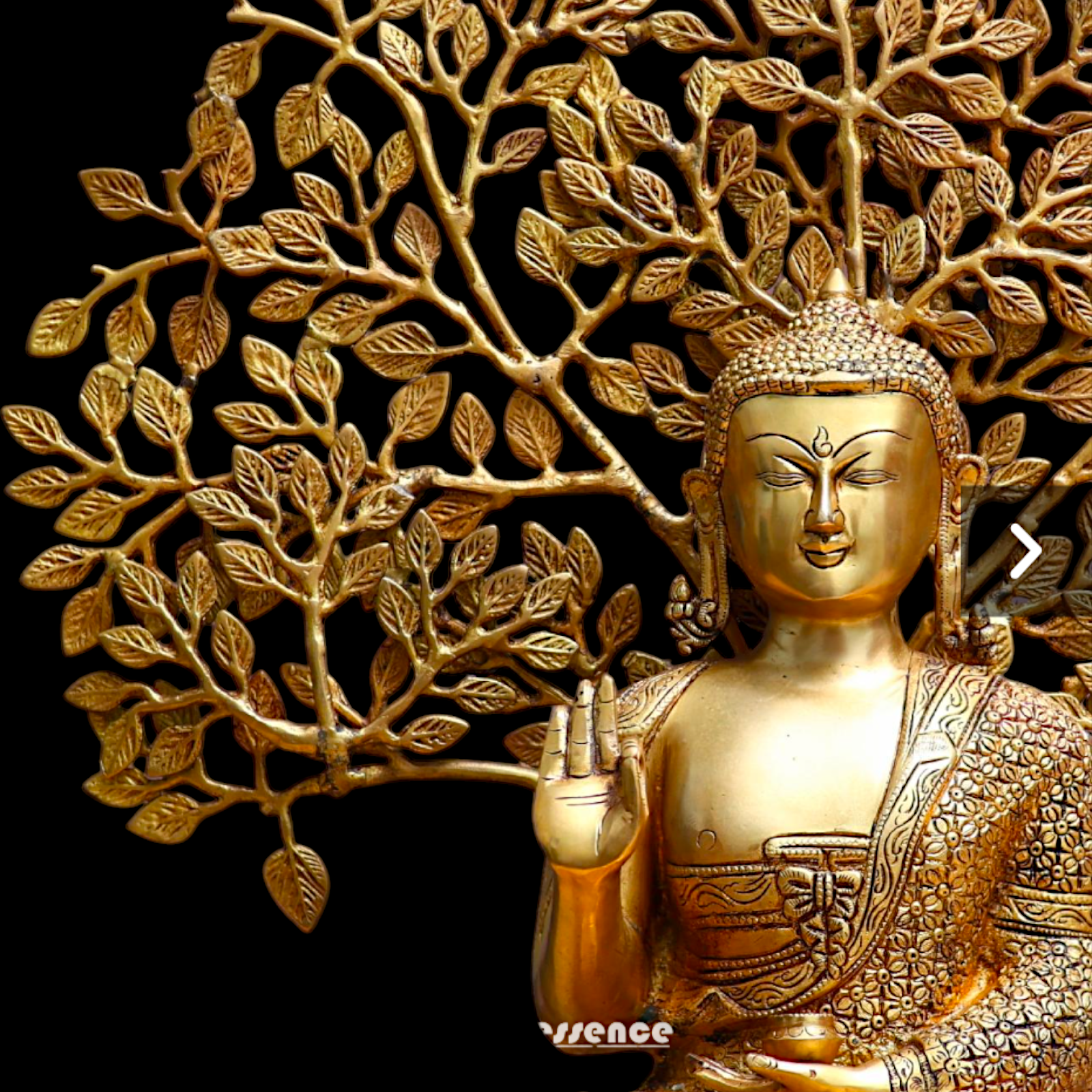 Big Buddha with Tree Brass idol - 25.3 inches Nikuressence