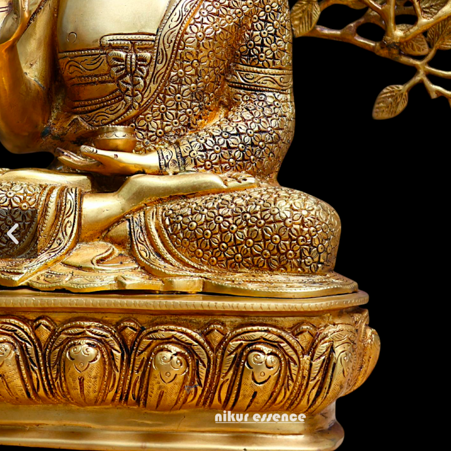 Big Buddha with Tree Brass idol - 25.3 inches Nikuressence