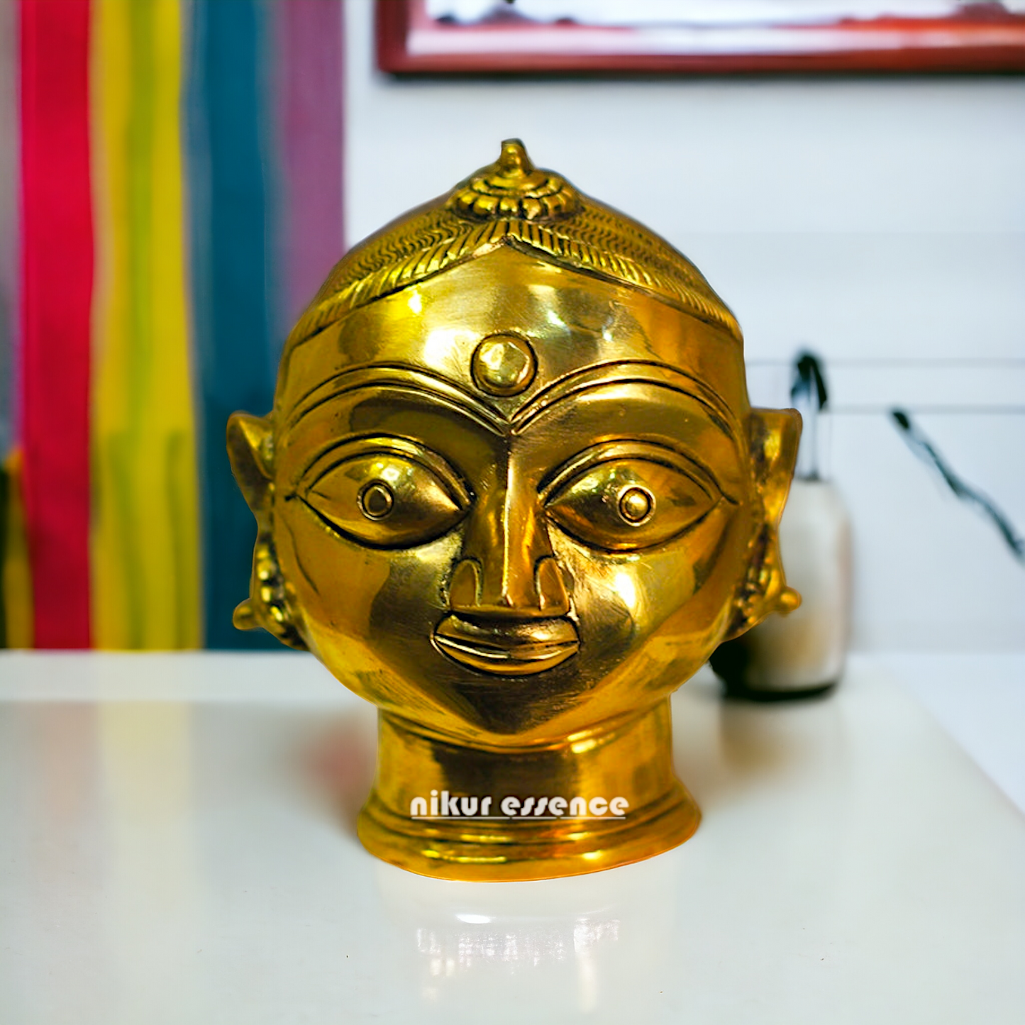 Superfine Brass Gauri Head Face idol - 4.5 inches Nikuressence