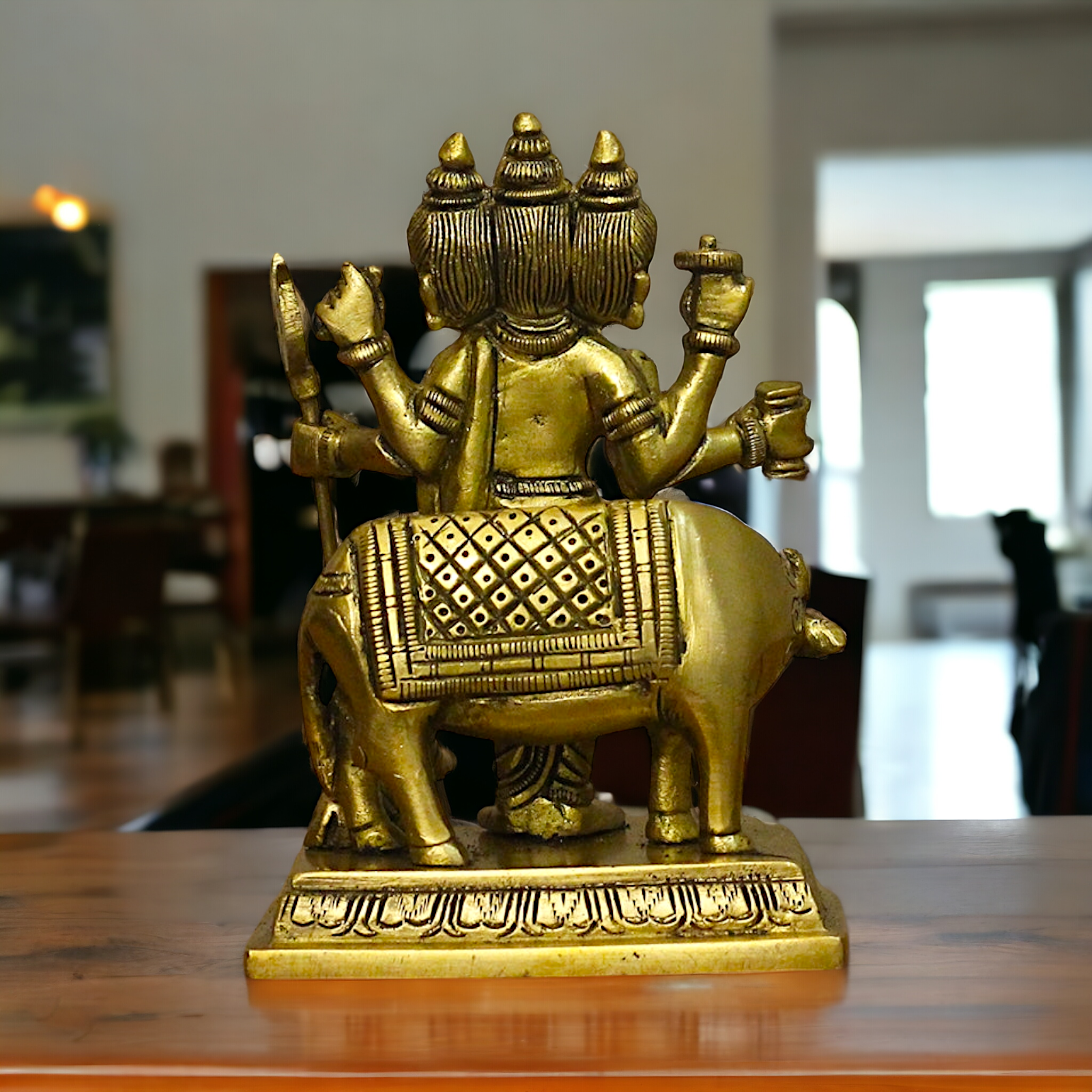 Antique Brass Dattatreya statue - 5 inches Nikuressence