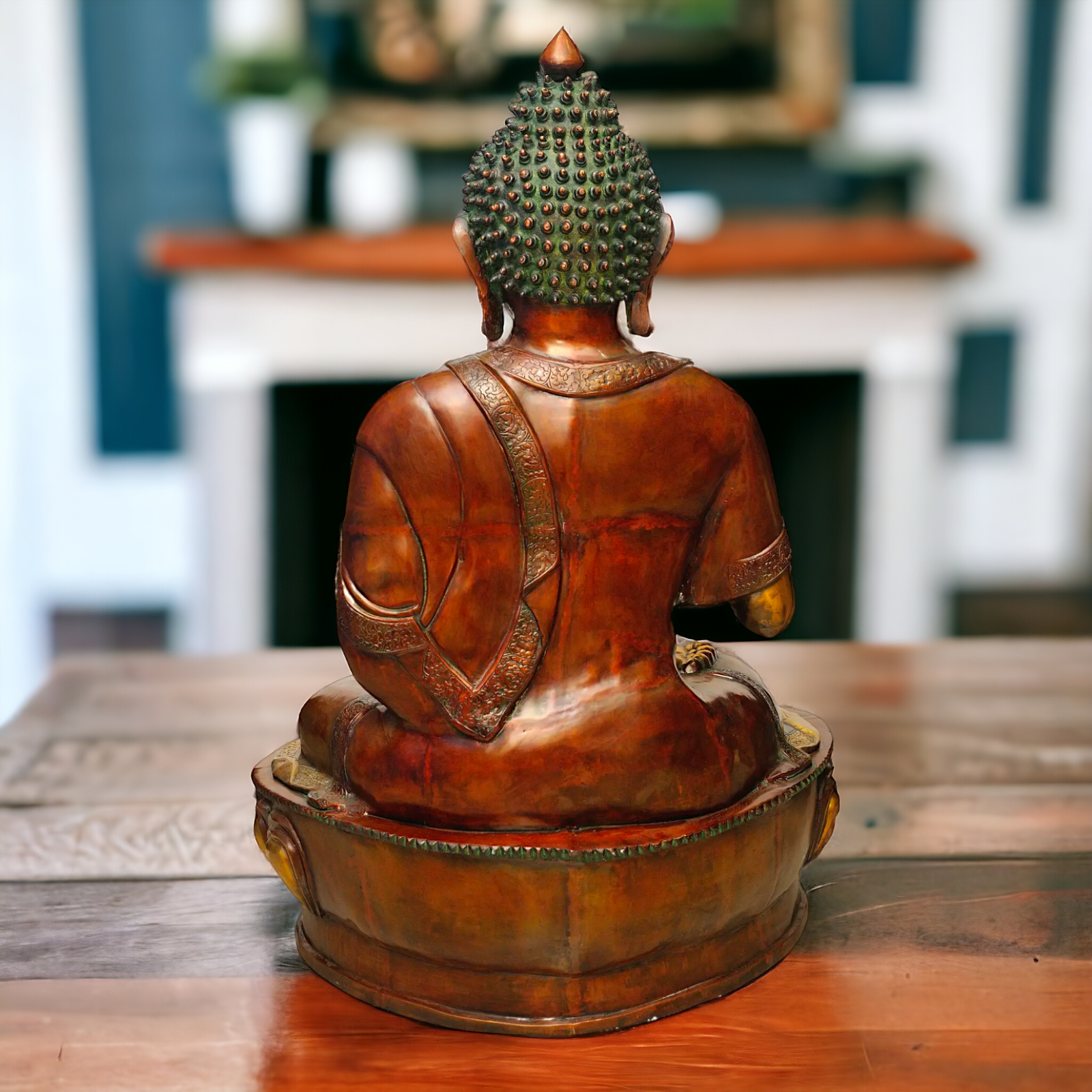 Brass Buddha Sitting with meditation idol - 4 Feet Nikuressence