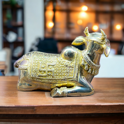 Pure brass Cow Sitting idol 1 feet Nikuressence