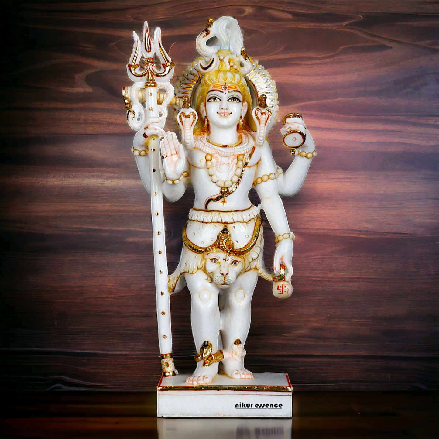 Pure Marble Shiva Standing with Blessing idol - 18 Inches Nikuressence
