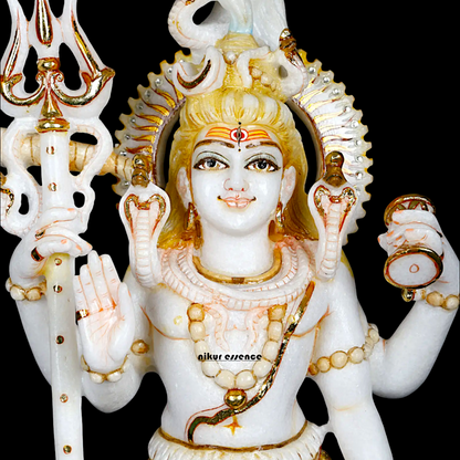 Pure Marble Shiva Standing with Blessing idol - 18 Inches Nikuressence