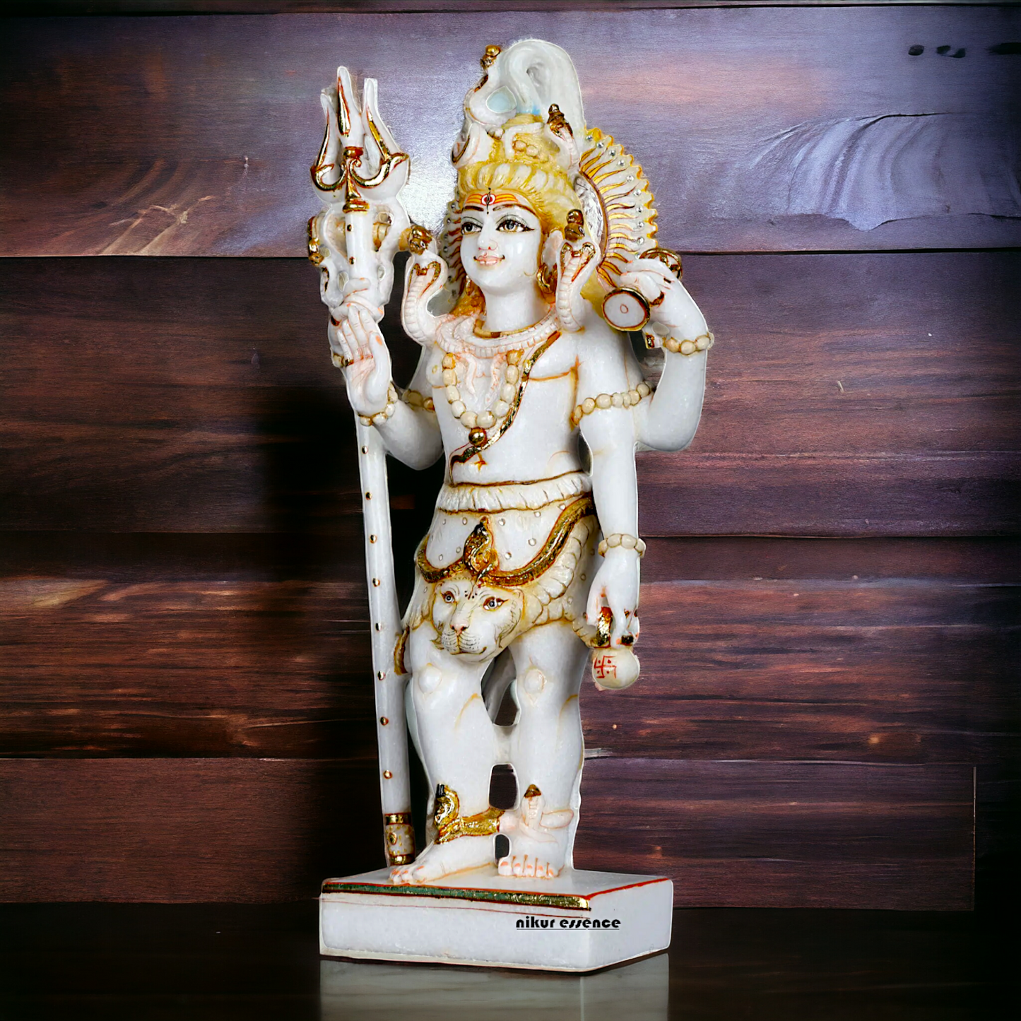 Pure Marble Shiva Standing with Blessing idol - 18 Inches Nikuressence