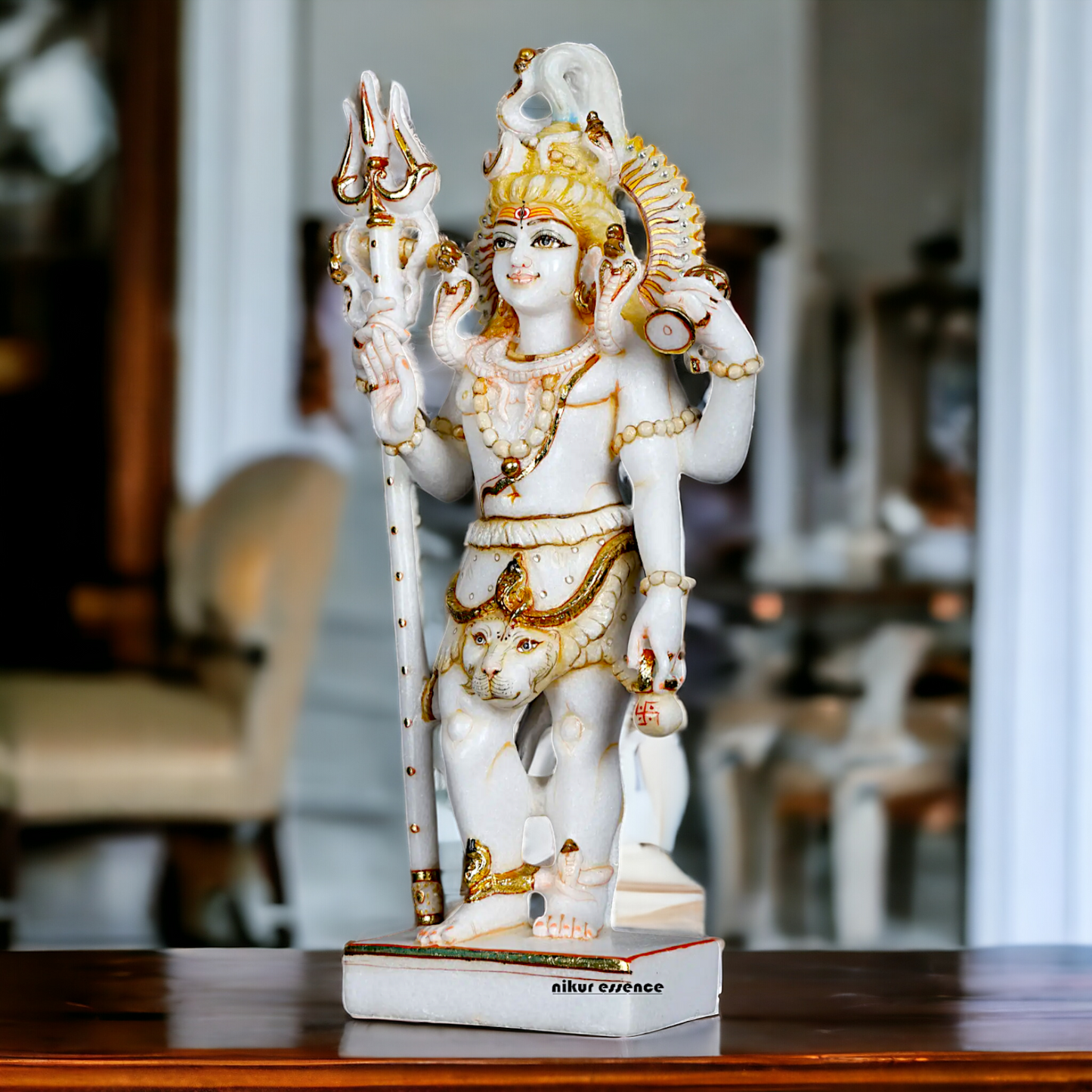 Pure Marble Shiva Standing with Blessing idol - 18 Inches Nikuressence