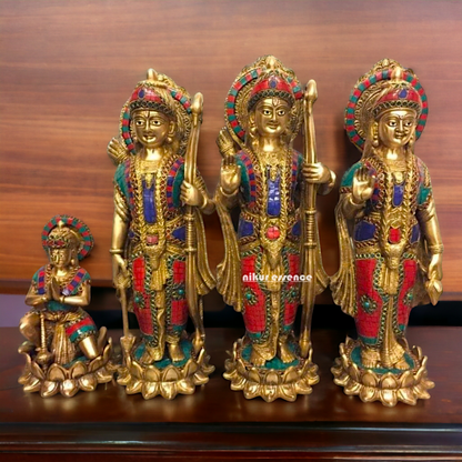 Ram Darbar Parivar Brass with Stone work idol - 17.5 inches Nikuressence