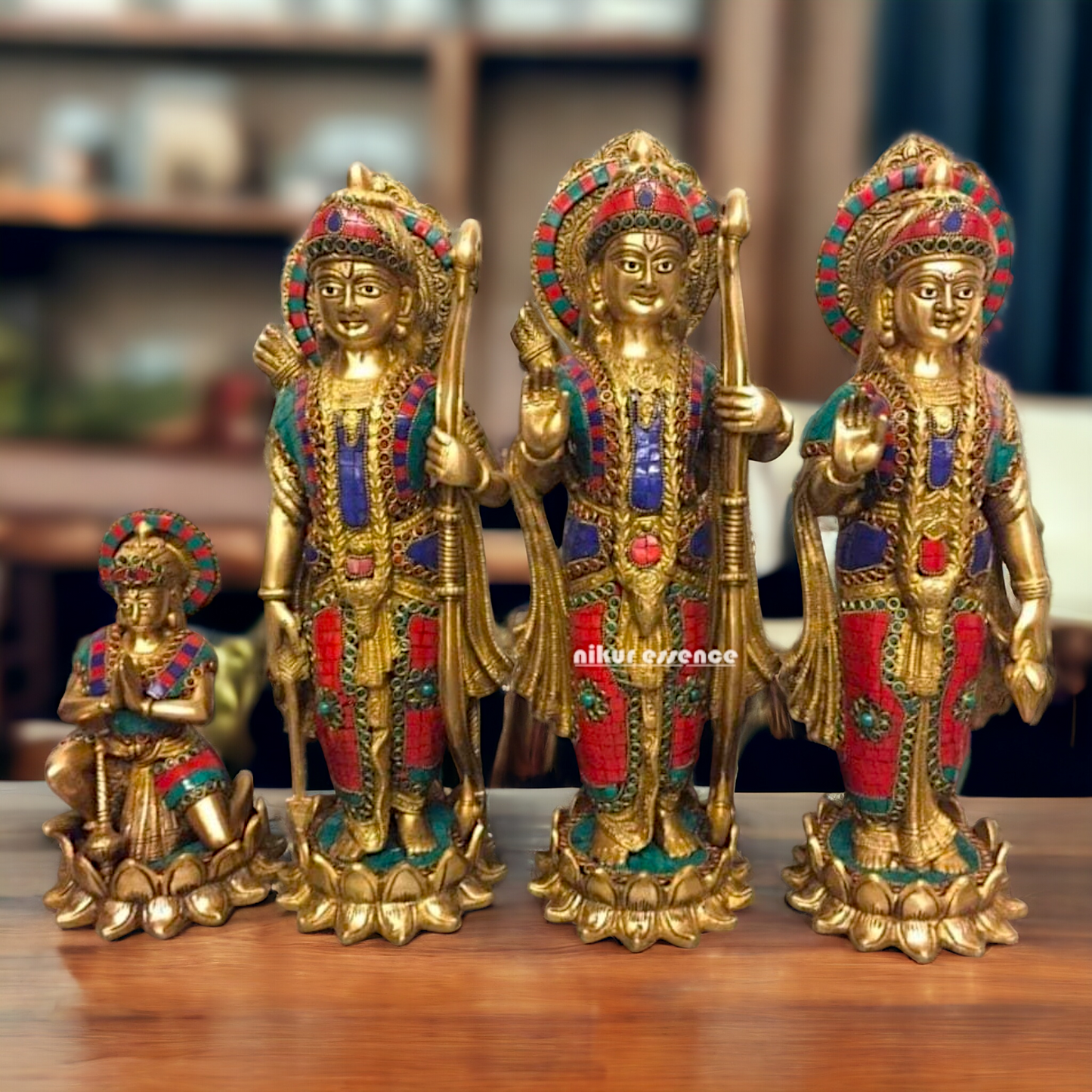 Ram Darbar Parivar Brass with Stone work idol - 17.5 inches Nikuressence