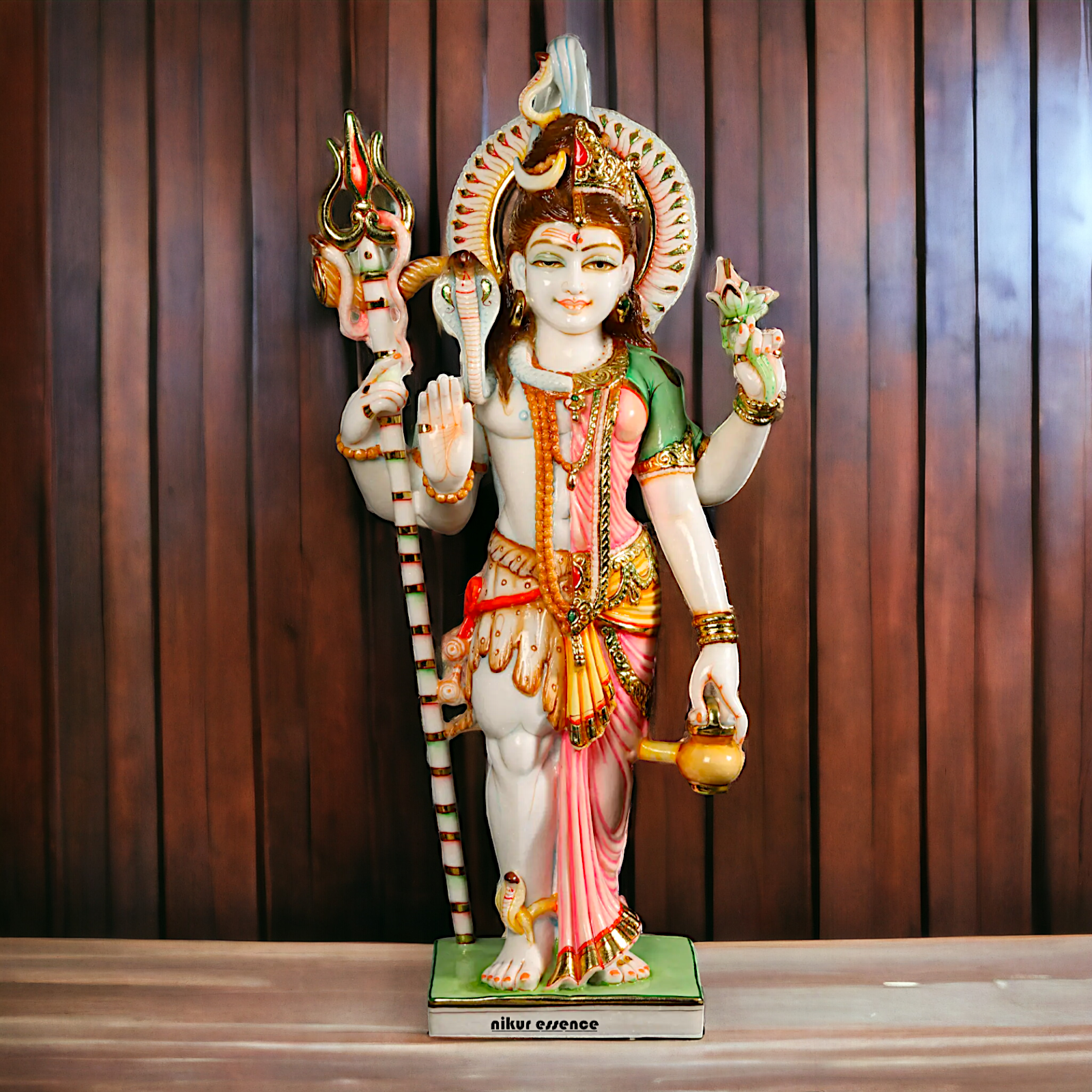Ardhanarishvara Shiva Parvati pure Marble idol - 35 Inches Nikuressence
