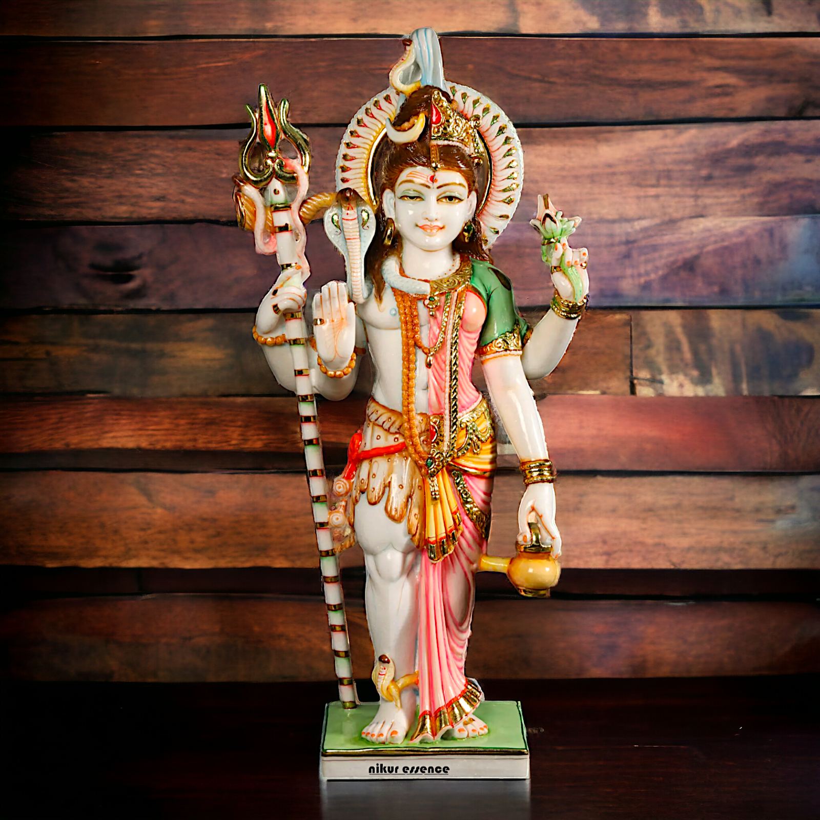 Ardhanarishvara Shiva Parvati pure Marble idol - 35 Inches Nikuressence