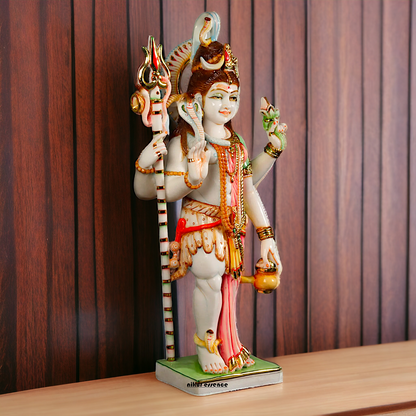 Ardhanarishvara Shiva Parvati pure Marble idol - 35 Inches Nikuressence