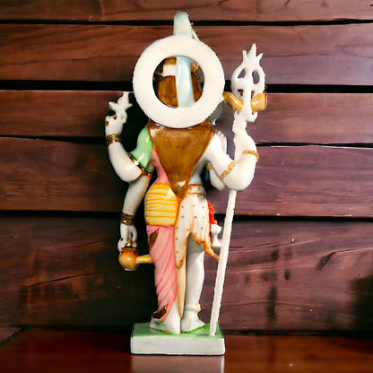 Ardhanarishvara Shiva Parvati pure Marble idol - 35 Inches Nikuressence