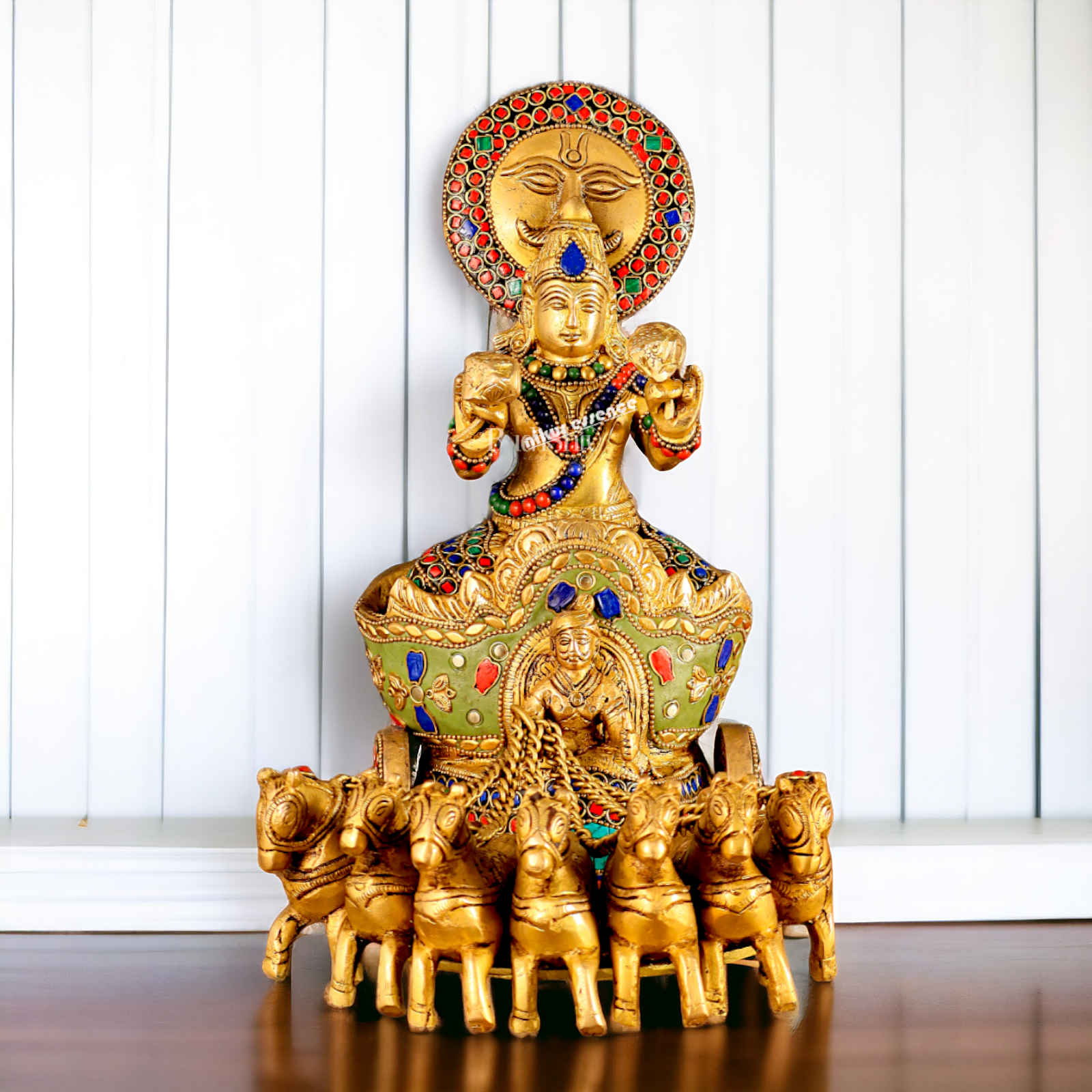 Surya Rath Brass with Stone Work idol - 12 inches Nikuressence