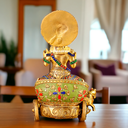 Surya Rath Brass with Stone Work idol - 12 inches Nikuressence