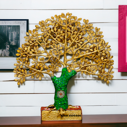 Tree decor brass with Stone Work statue - 19 Inches Nikuressence