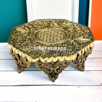 Pooja chowki with bird design Brass - 12 Inches Nikuressence