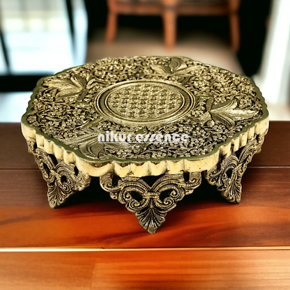 Pooja chowki with bird design Brass - 12 Inches Nikuressence